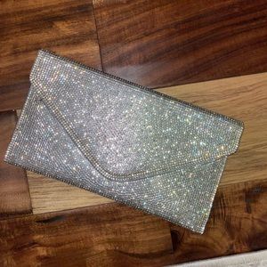 Rhinestone clutch silver
